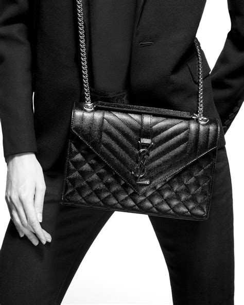 ysl envelope small in quilted grain de poudre embossed leather|Small Envelope in Quilted Grain De Poudre Embossed Leather.